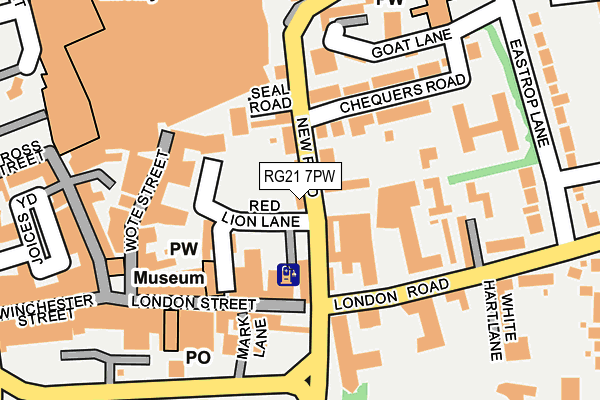 RG21 7PW map - OS OpenMap – Local (Ordnance Survey)