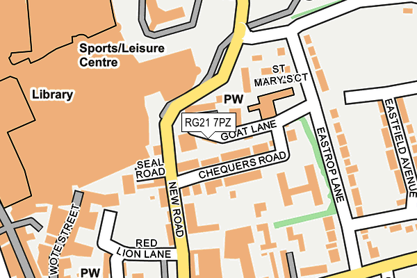 RG21 7PZ map - OS OpenMap – Local (Ordnance Survey)