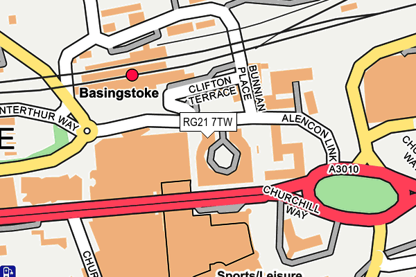 RG21 7TW map - OS OpenMap – Local (Ordnance Survey)