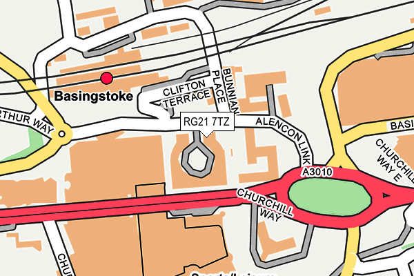 RG21 7TZ map - OS OpenMap – Local (Ordnance Survey)