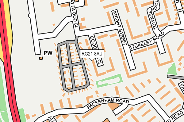 RG21 8AU map - OS OpenMap – Local (Ordnance Survey)