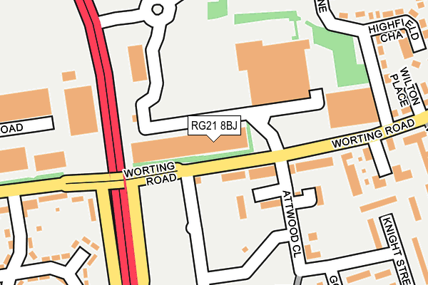 RG21 8BJ map - OS OpenMap – Local (Ordnance Survey)