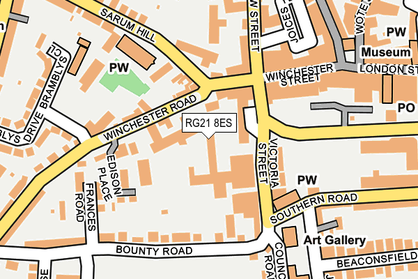 RG21 8ES map - OS OpenMap – Local (Ordnance Survey)