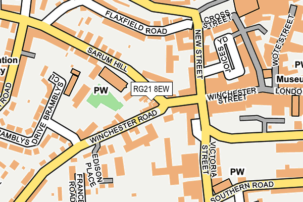 RG21 8EW map - OS OpenMap – Local (Ordnance Survey)