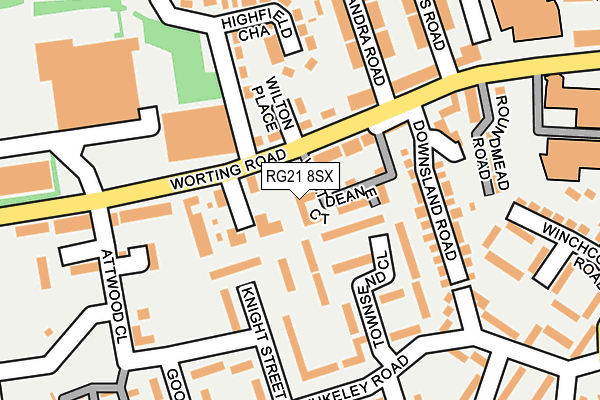 RG21 8SX map - OS OpenMap – Local (Ordnance Survey)