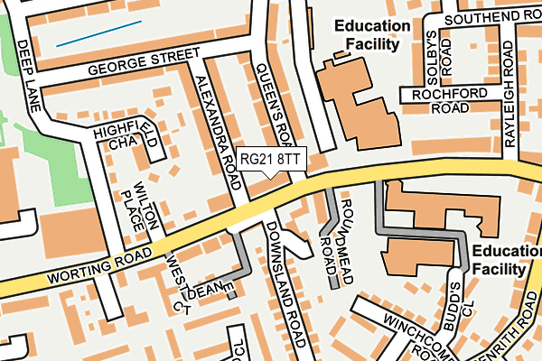 RG21 8TT map - OS OpenMap – Local (Ordnance Survey)