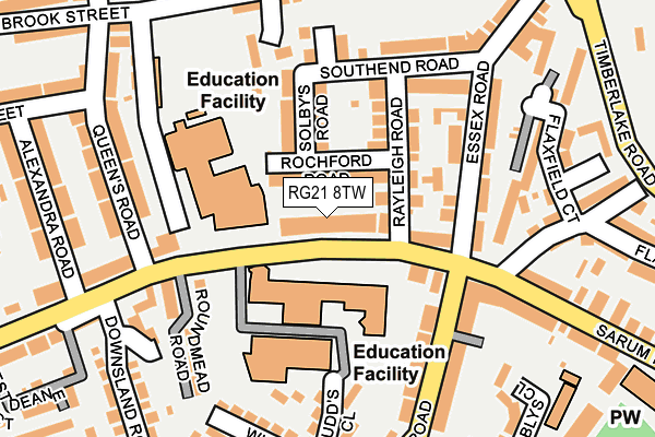 RG21 8TW map - OS OpenMap – Local (Ordnance Survey)