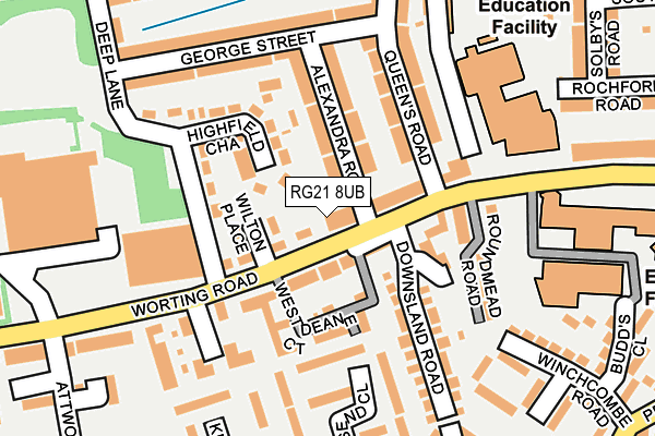 RG21 8UB map - OS OpenMap – Local (Ordnance Survey)