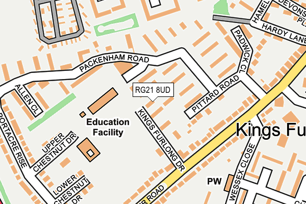 RG21 8UD map - OS OpenMap – Local (Ordnance Survey)