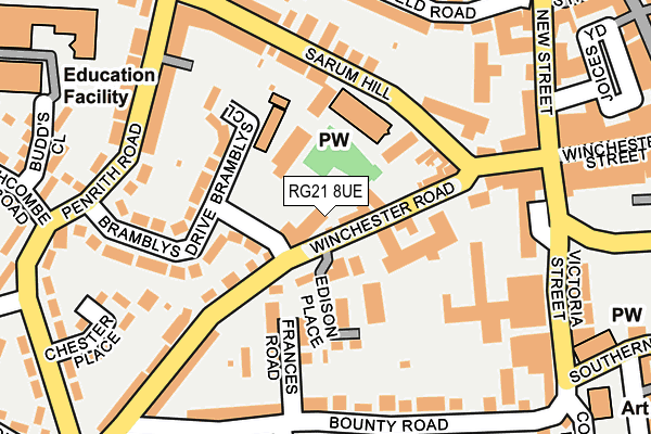 RG21 8UE map - OS OpenMap – Local (Ordnance Survey)