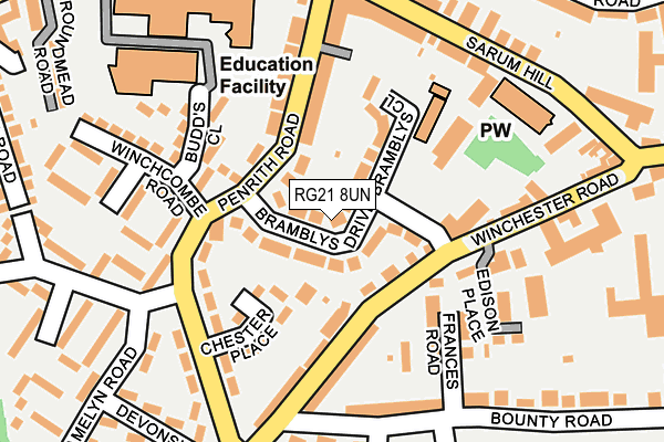RG21 8UN map - OS OpenMap – Local (Ordnance Survey)