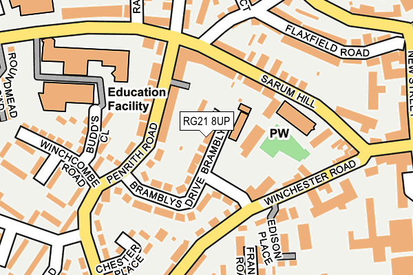RG21 8UP map - OS OpenMap – Local (Ordnance Survey)