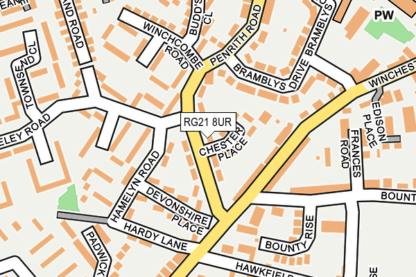 RG21 8UR map - OS OpenMap – Local (Ordnance Survey)