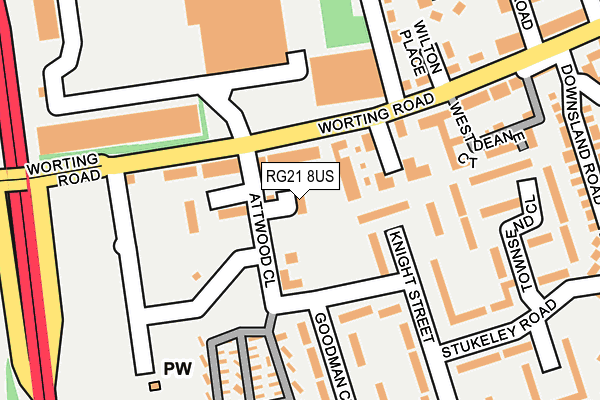 RG21 8US map - OS OpenMap – Local (Ordnance Survey)