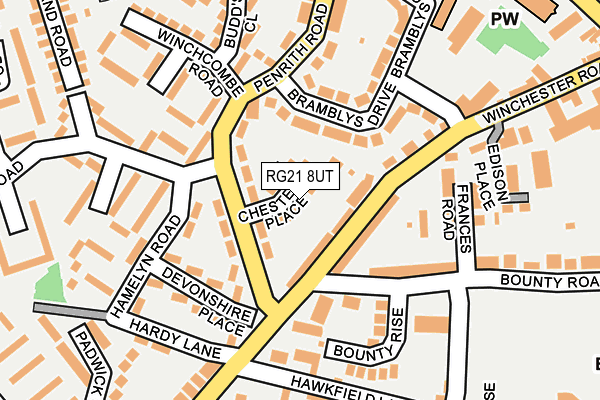 RG21 8UT map - OS OpenMap – Local (Ordnance Survey)