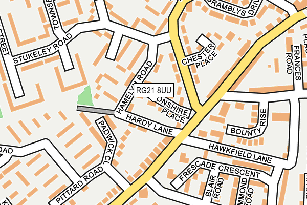 RG21 8UU map - OS OpenMap – Local (Ordnance Survey)