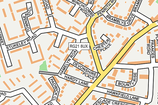 RG21 8UX map - OS OpenMap – Local (Ordnance Survey)