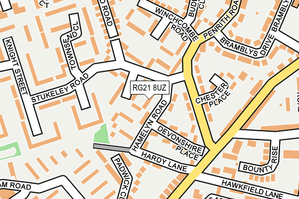 RG21 8UZ map - OS OpenMap – Local (Ordnance Survey)