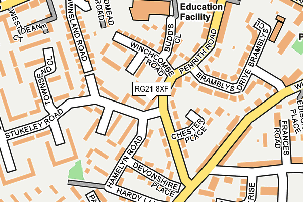 RG21 8XF map - OS OpenMap – Local (Ordnance Survey)
