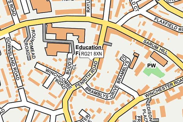 RG21 8XN map - OS OpenMap – Local (Ordnance Survey)