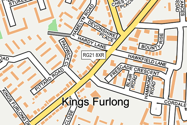 RG21 8XR map - OS OpenMap – Local (Ordnance Survey)