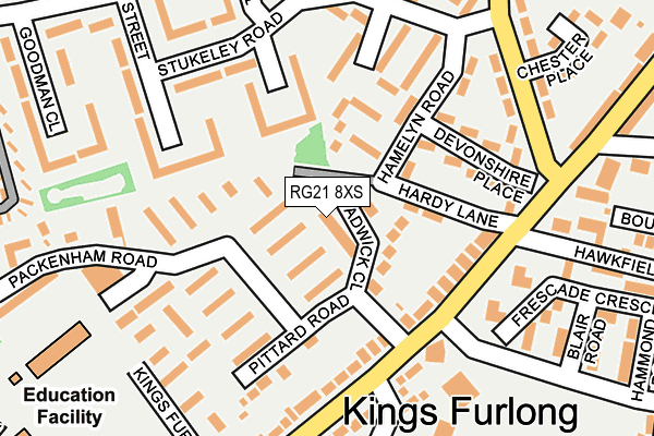 RG21 8XS map - OS OpenMap – Local (Ordnance Survey)