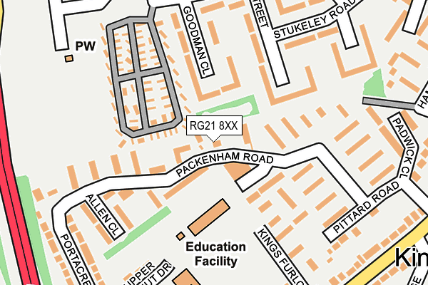 RG21 8XX map - OS OpenMap – Local (Ordnance Survey)