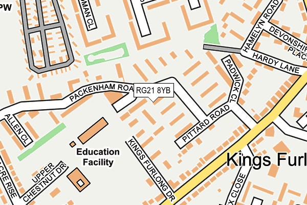 RG21 8YB map - OS OpenMap – Local (Ordnance Survey)