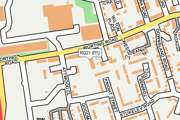 RG21 8YU map - OS OpenMap – Local (Ordnance Survey)