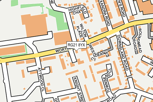 RG21 8YX map - OS OpenMap – Local (Ordnance Survey)