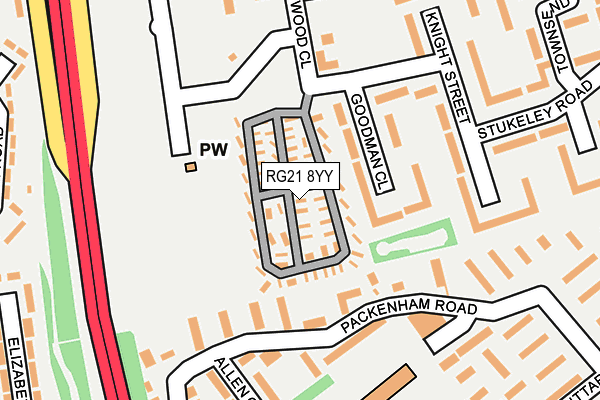 RG21 8YY map - OS OpenMap – Local (Ordnance Survey)