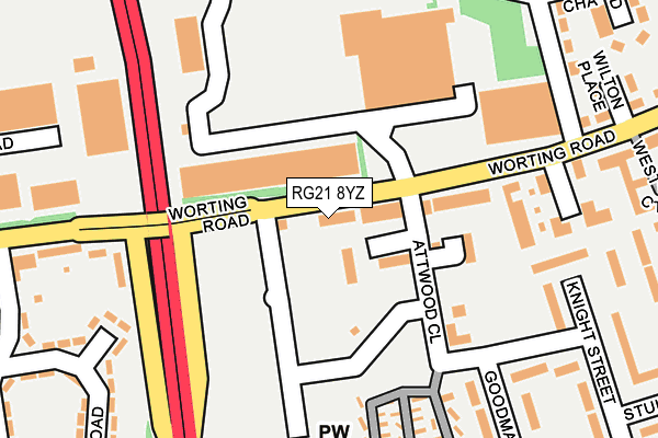 RG21 8YZ map - OS OpenMap – Local (Ordnance Survey)