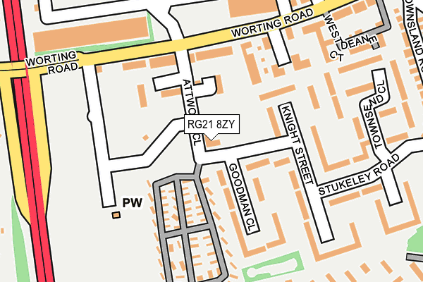 RG21 8ZY map - OS OpenMap – Local (Ordnance Survey)