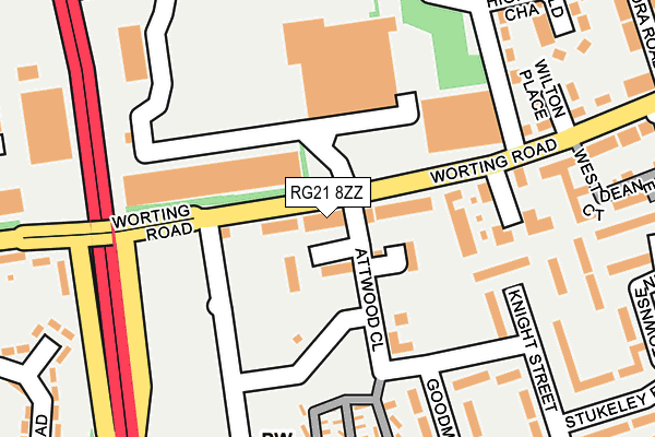 RG21 8ZZ map - OS OpenMap – Local (Ordnance Survey)