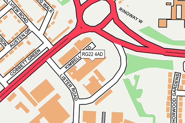 RG22 4AD map - OS OpenMap – Local (Ordnance Survey)