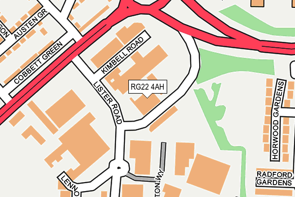 RG22 4AH map - OS OpenMap – Local (Ordnance Survey)