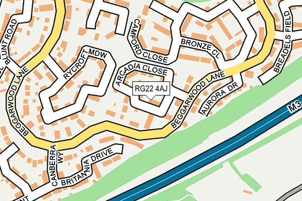 RG22 4AJ map - OS OpenMap – Local (Ordnance Survey)