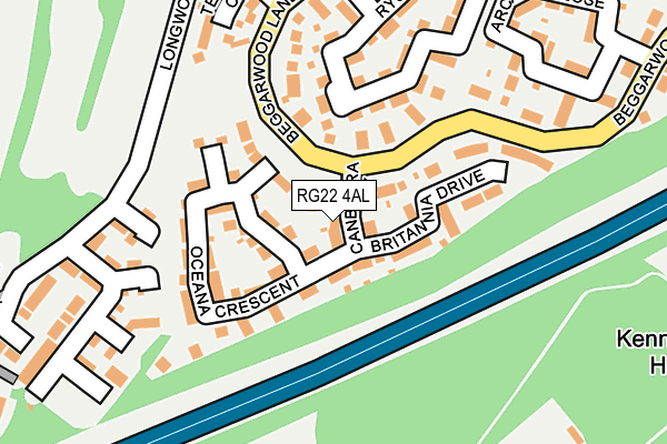 RG22 4AL map - OS OpenMap – Local (Ordnance Survey)