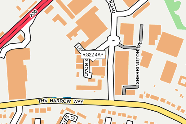 RG22 4AP map - OS OpenMap – Local (Ordnance Survey)