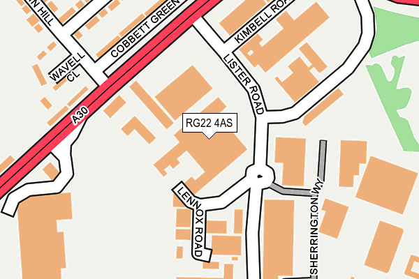 RG22 4AS map - OS OpenMap – Local (Ordnance Survey)