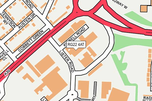 RG22 4AT map - OS OpenMap – Local (Ordnance Survey)