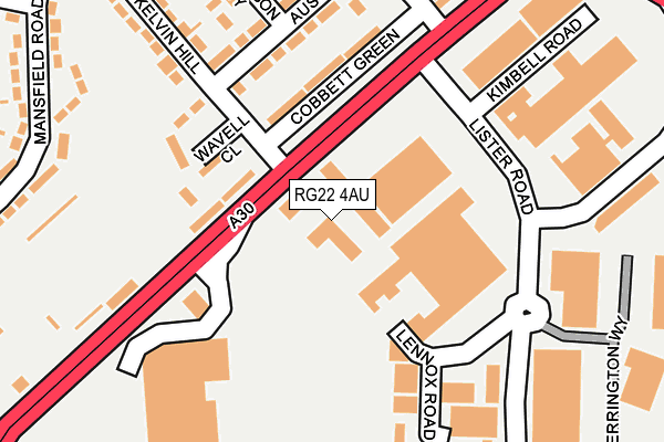 RG22 4AU map - OS OpenMap – Local (Ordnance Survey)