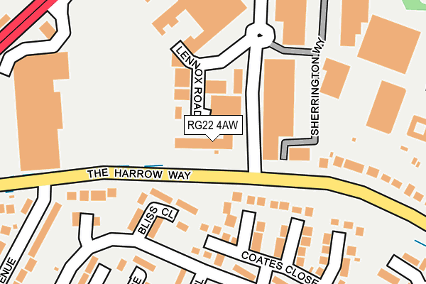 RG22 4AW map - OS OpenMap – Local (Ordnance Survey)