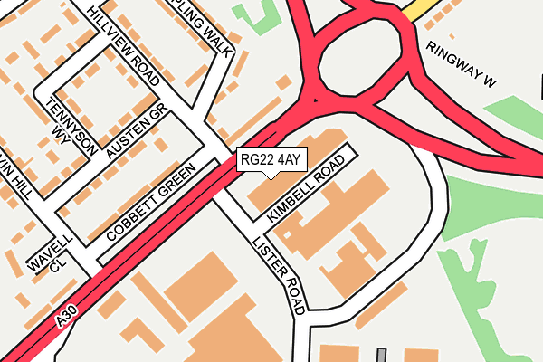 RG22 4AY map - OS OpenMap – Local (Ordnance Survey)