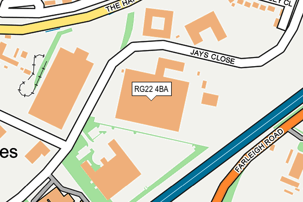 RG22 4BA map - OS OpenMap – Local (Ordnance Survey)