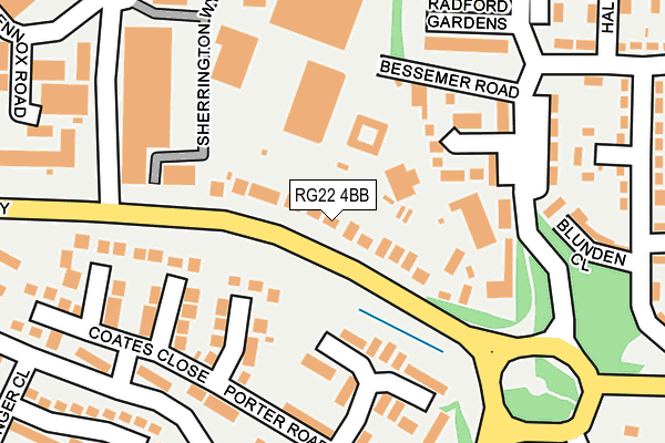 RG22 4BB map - OS OpenMap – Local (Ordnance Survey)