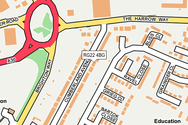 RG22 4BG map - OS OpenMap – Local (Ordnance Survey)