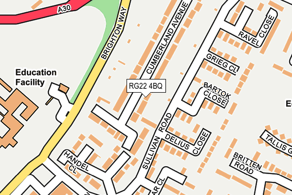 RG22 4BQ map - OS OpenMap – Local (Ordnance Survey)