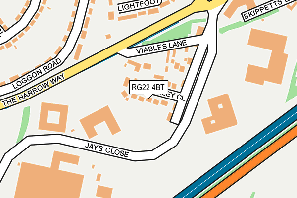 RG22 4BT map - OS OpenMap – Local (Ordnance Survey)