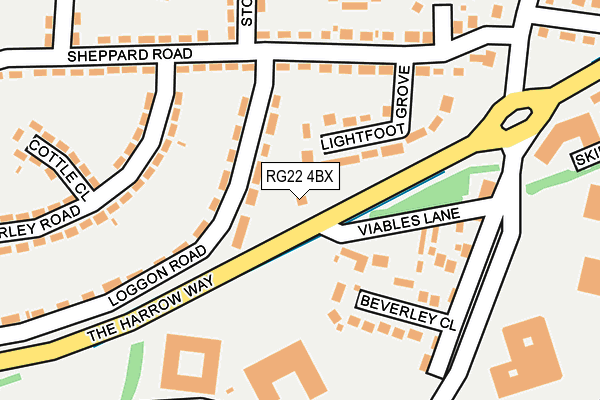 RG22 4BX map - OS OpenMap – Local (Ordnance Survey)